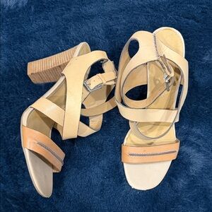 Franco Sarto Tan Strappy Heels